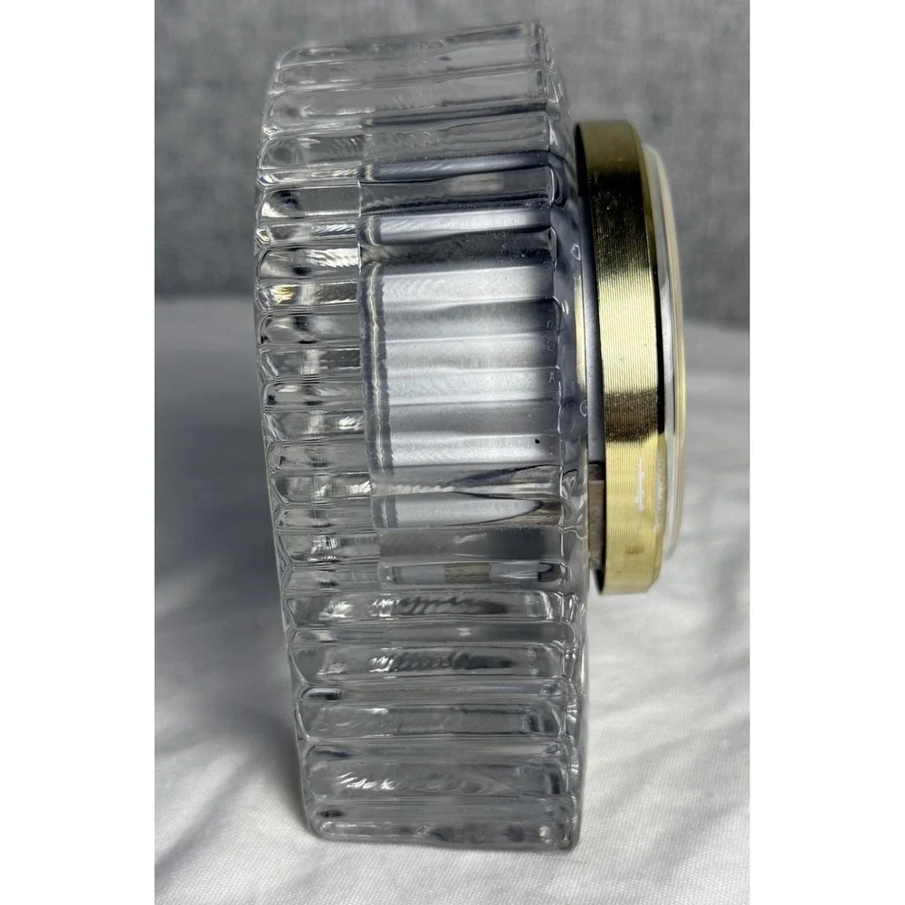 Vintage Art Deco Style Howard Miller Cut Glass Quartz‎ Desk Clock West Germany